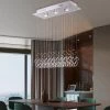 Modern Rectangular Crystal Chandelier With Balls For Dining Room