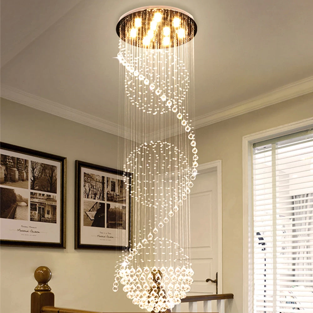 Modern Spiral Three Sphere Raindrop Crystal Chandelier Lighting - Image 5
