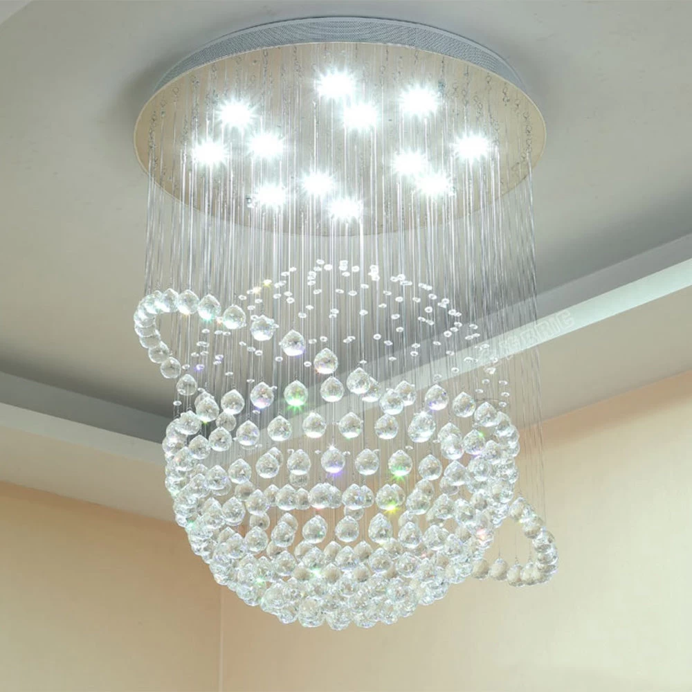 Modern Star Sphere Rain Drop Chandelier With Orbit - Image 7