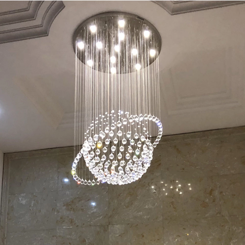Modern Star Sphere Rain Drop Chandelier With Orbit - Image 13