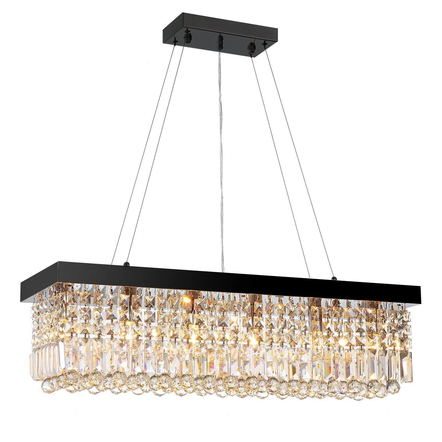 Rectangular Crystal Chandelier - Dining Room Crystal Chandeliers - Image 6