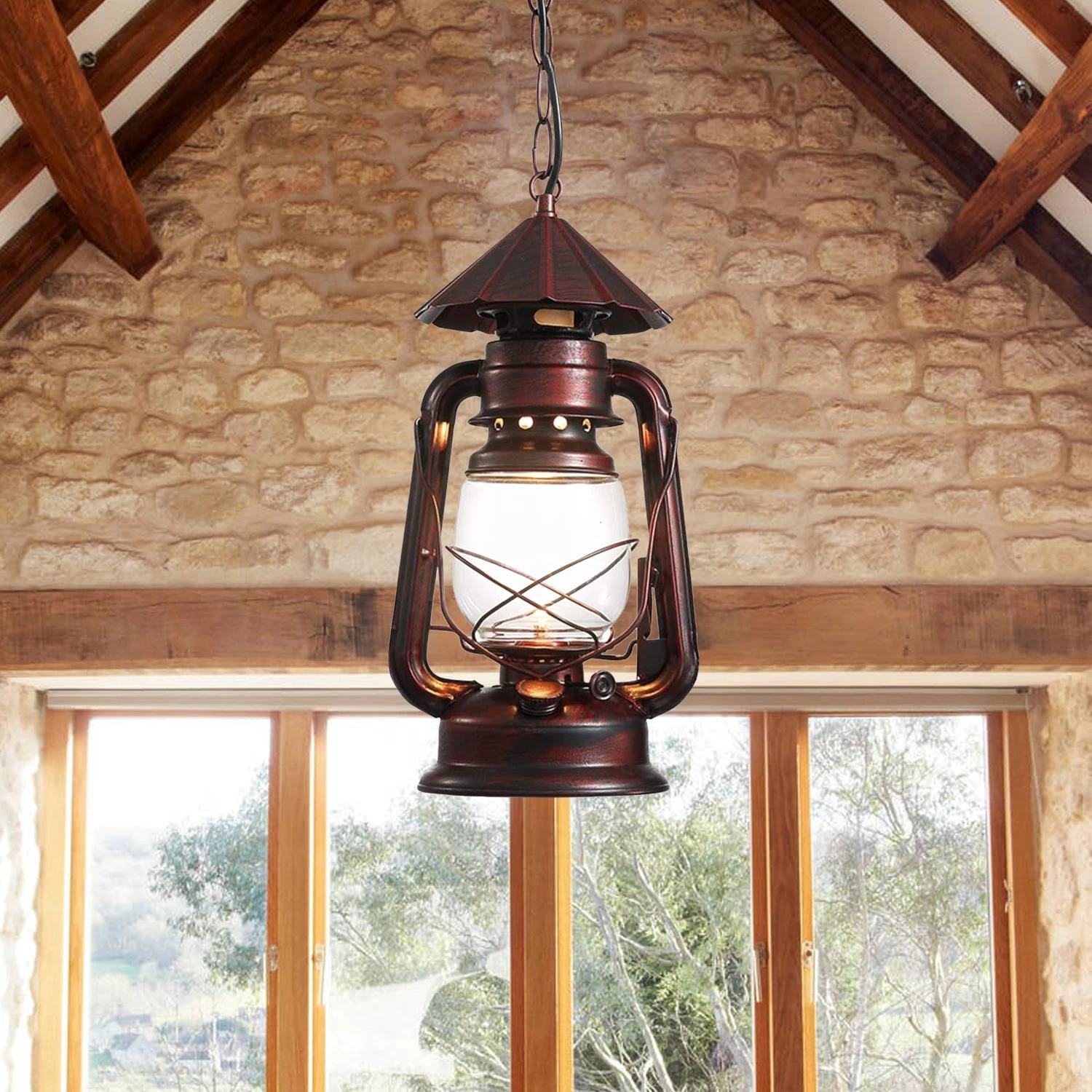Rustic Lantern Pendant Lighting - Image 3