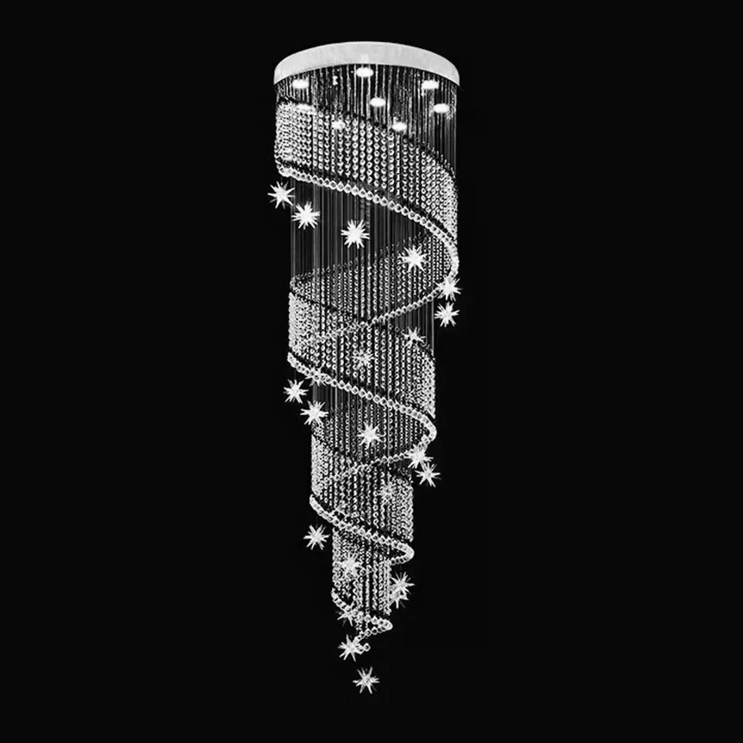 Spiral Meteor Shower Crystal Raindrop Chandelier - Staircase Chandelier - Image 7