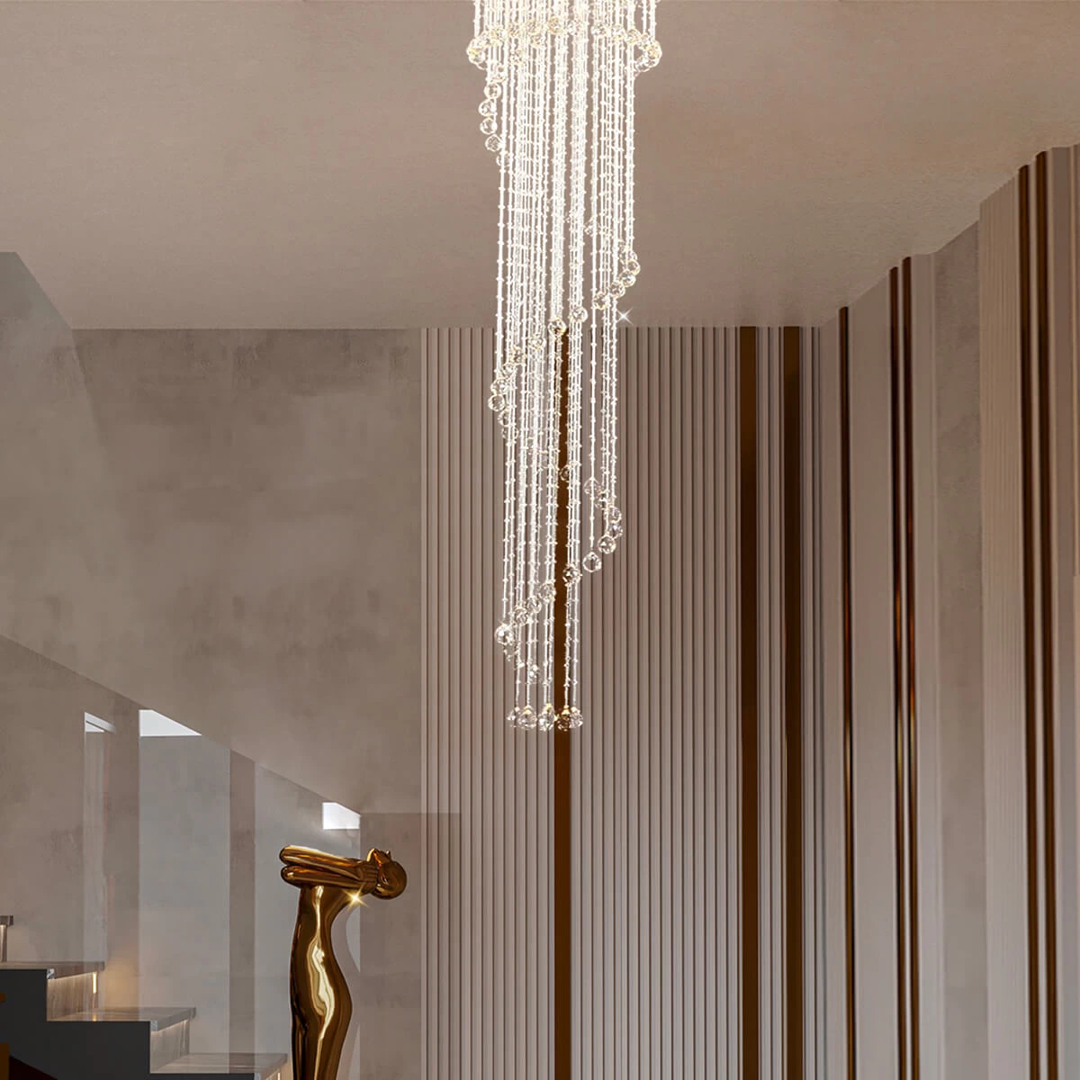 Spiral Raindrop Chandelier Double Layer - Image 2