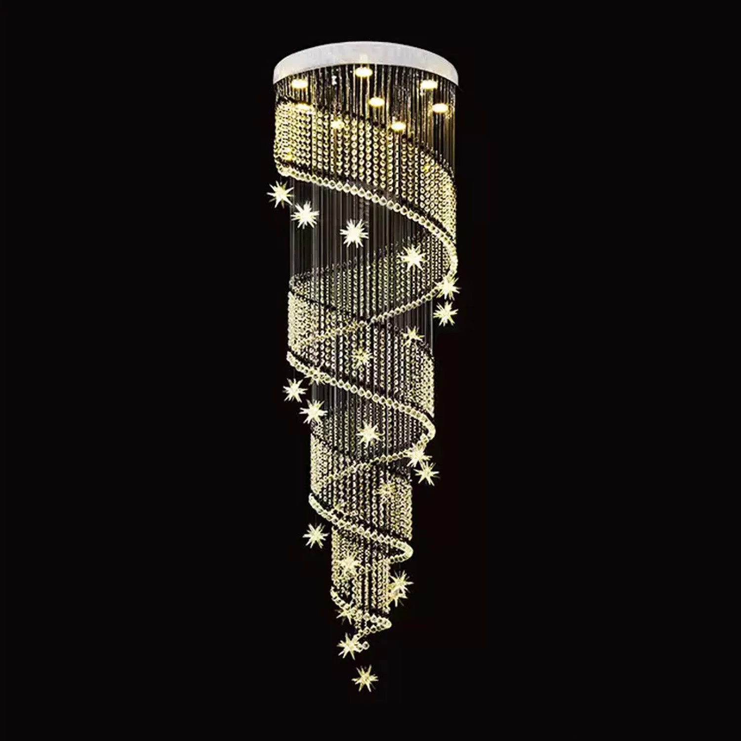 Spiral Meteor Shower Crystal Raindrop Chandelier - Staircase Chandelier - Image 6