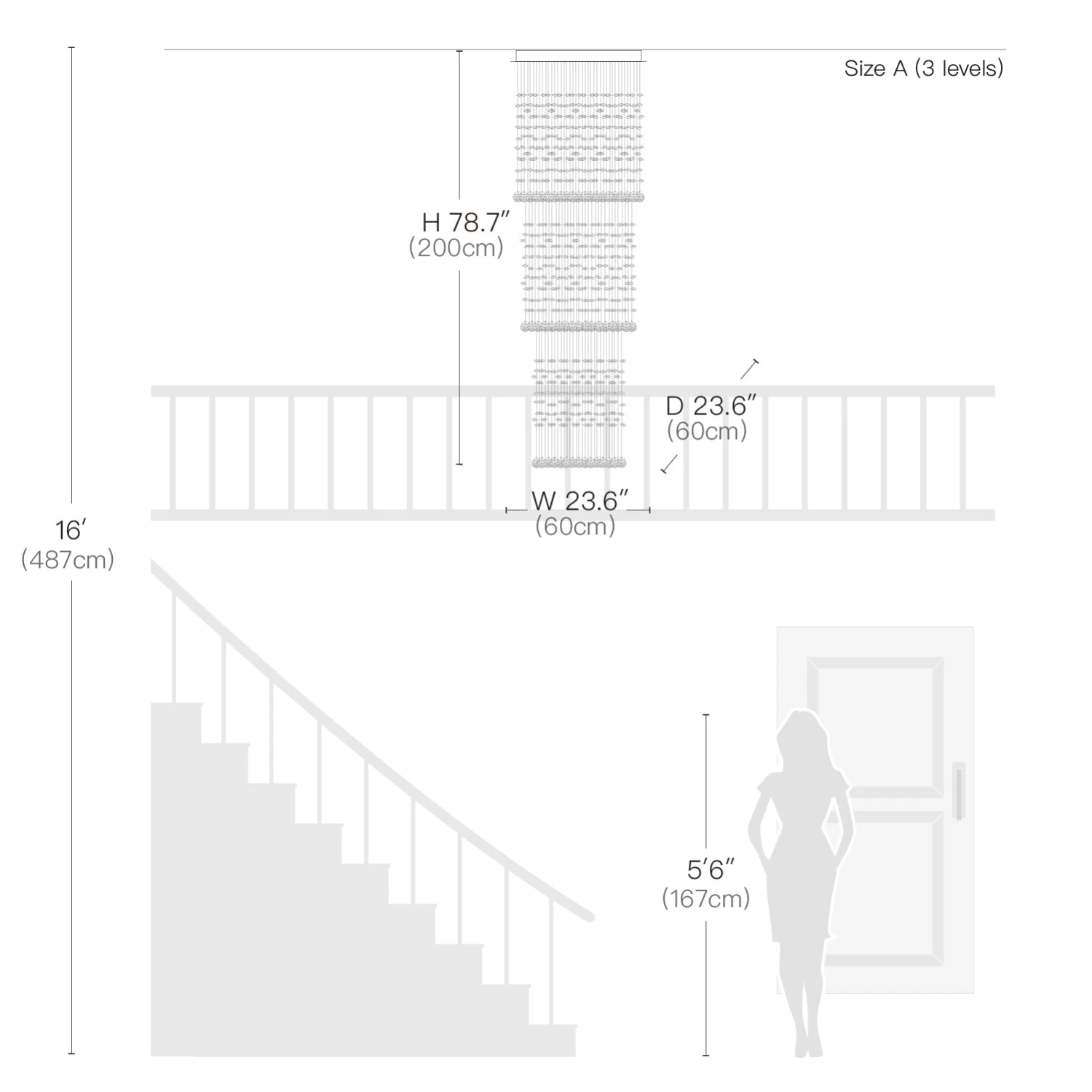 Square Long Crystal Raindrop Chandelier - Image 4