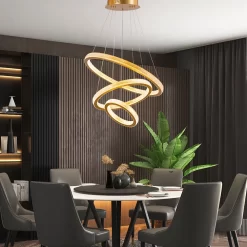 Three Rings Gold LED Chandelier