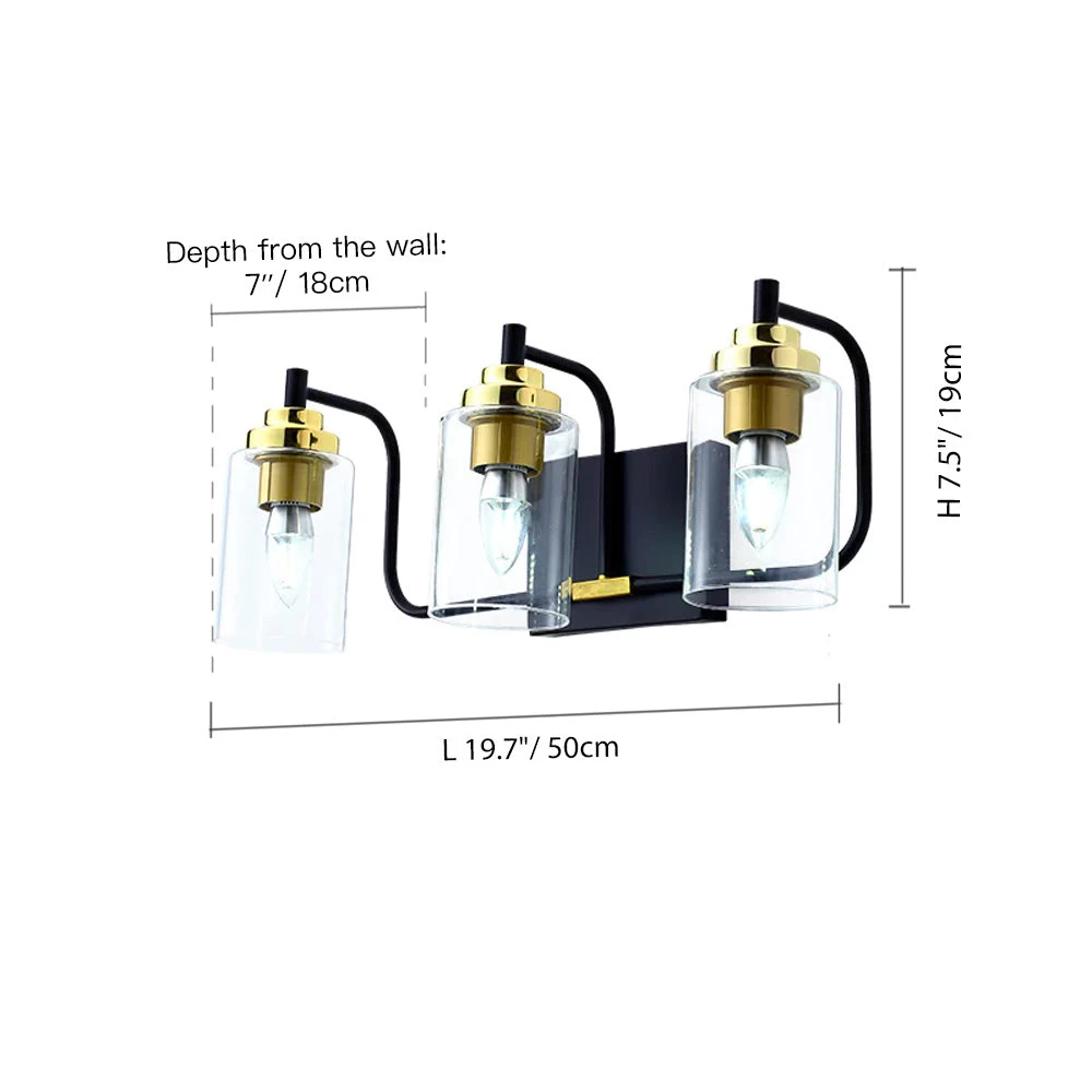 Black And Gold Glass Vanity Light - Image 6