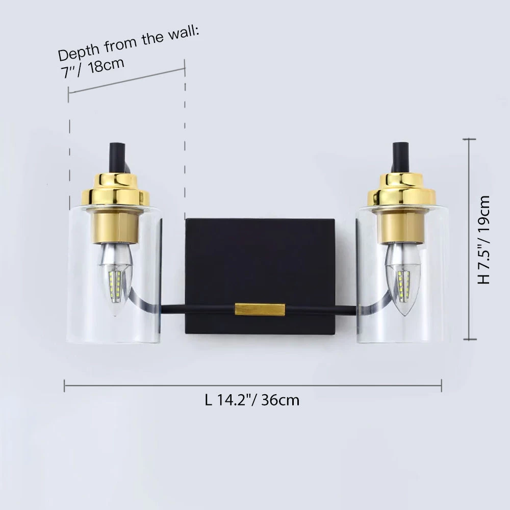 Black And Gold Glass Vanity Light - Image 7