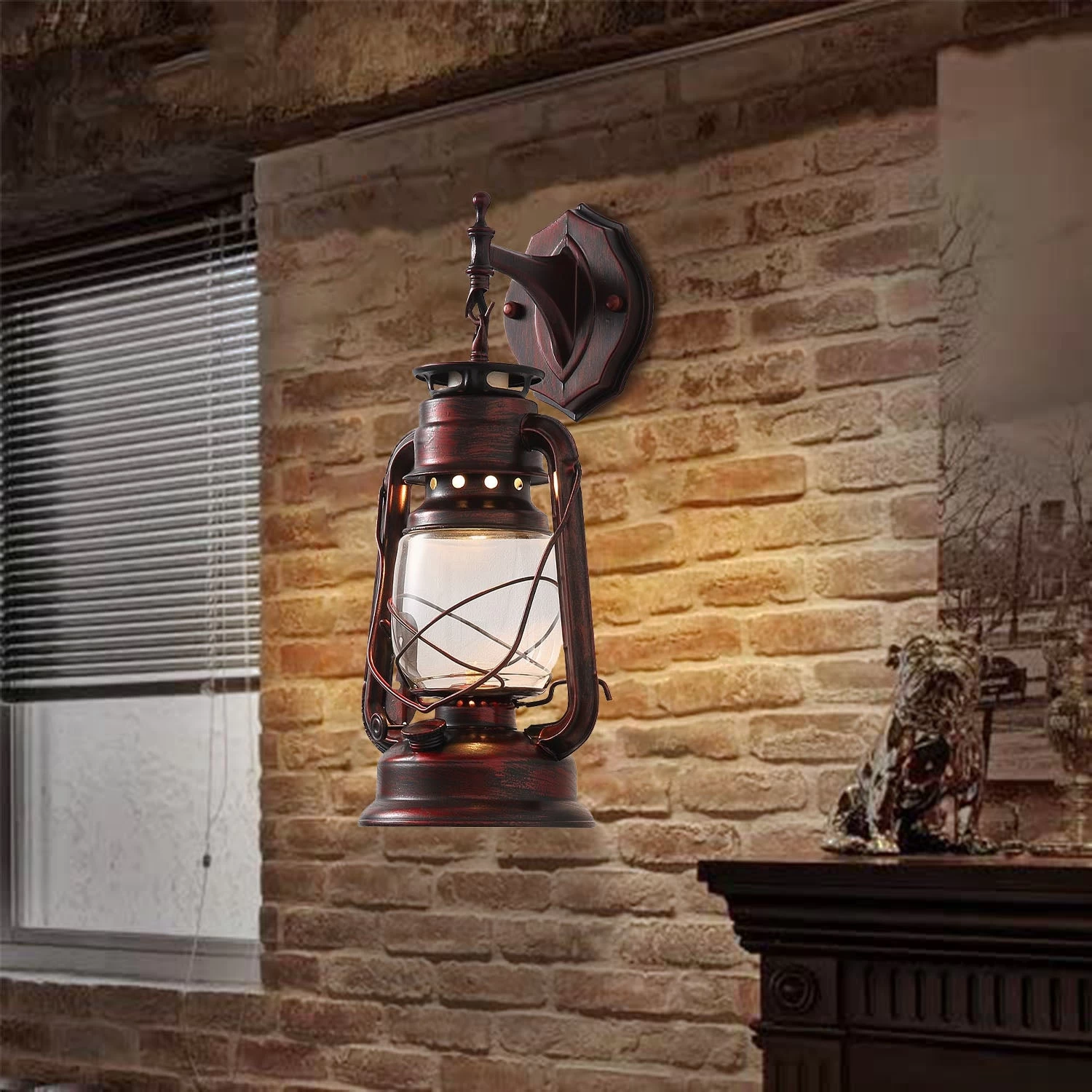 Rustic Lantern Wall Sconce