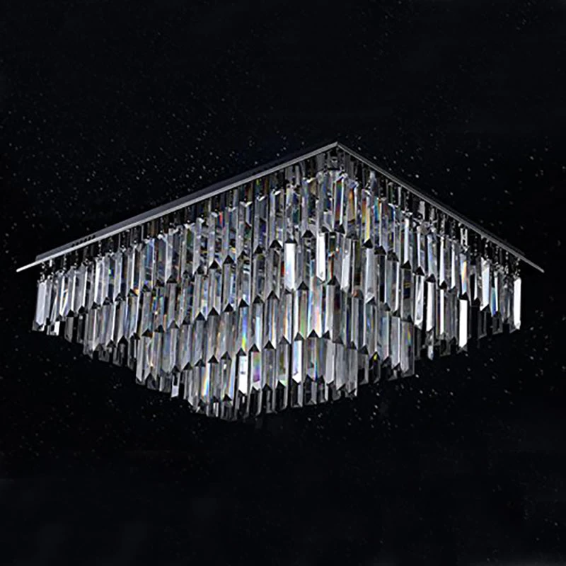 Modern Vertical Bar Rectangular Crystal Chandelier - Four Layers Ceiling Light - Image 5