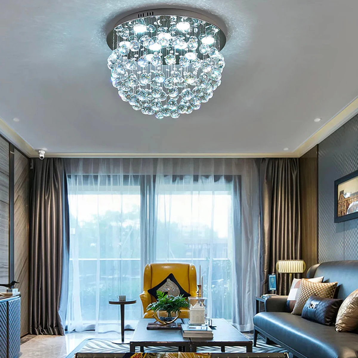 Modern Flush Mount Crystal Chandelier - Fruit Shaped Ceiling Light - Image 5