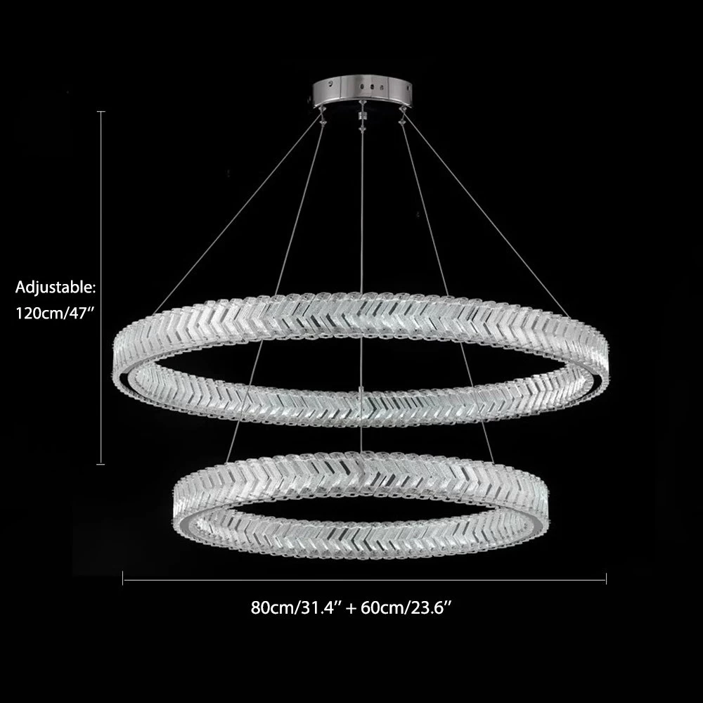 Crystal Ring Chandelier With 2-Tier LED Rings - Image 4