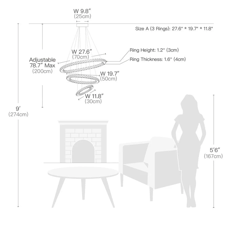 Crystal Ring Chandelier - Multi-Ring Choices - Image 7