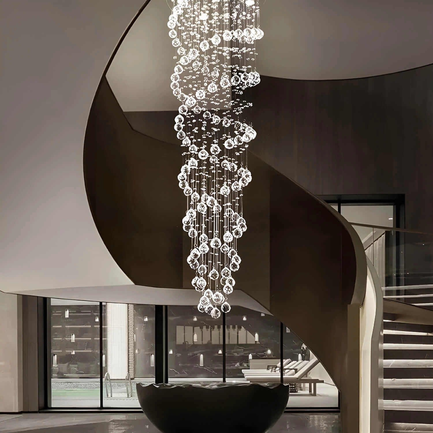 Double Spiral Modern Raindrop Chandelier - Staircase Chandelier - Image 2