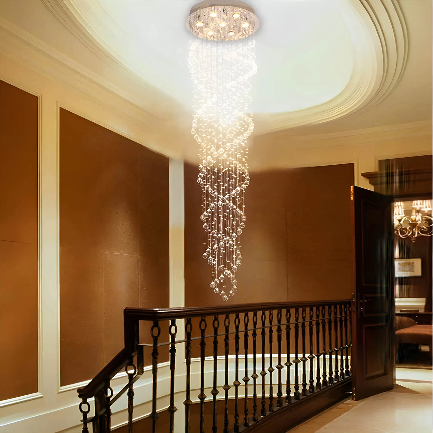 Double Spiral Modern Raindrop Chandelier - Staircase Chandelier - Image 4