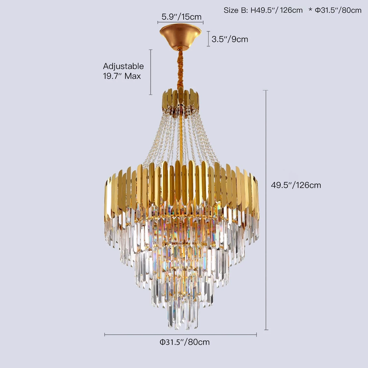 Golden Modern Luxury Crystal Chandelier For Foyer And Entryway - Image 5