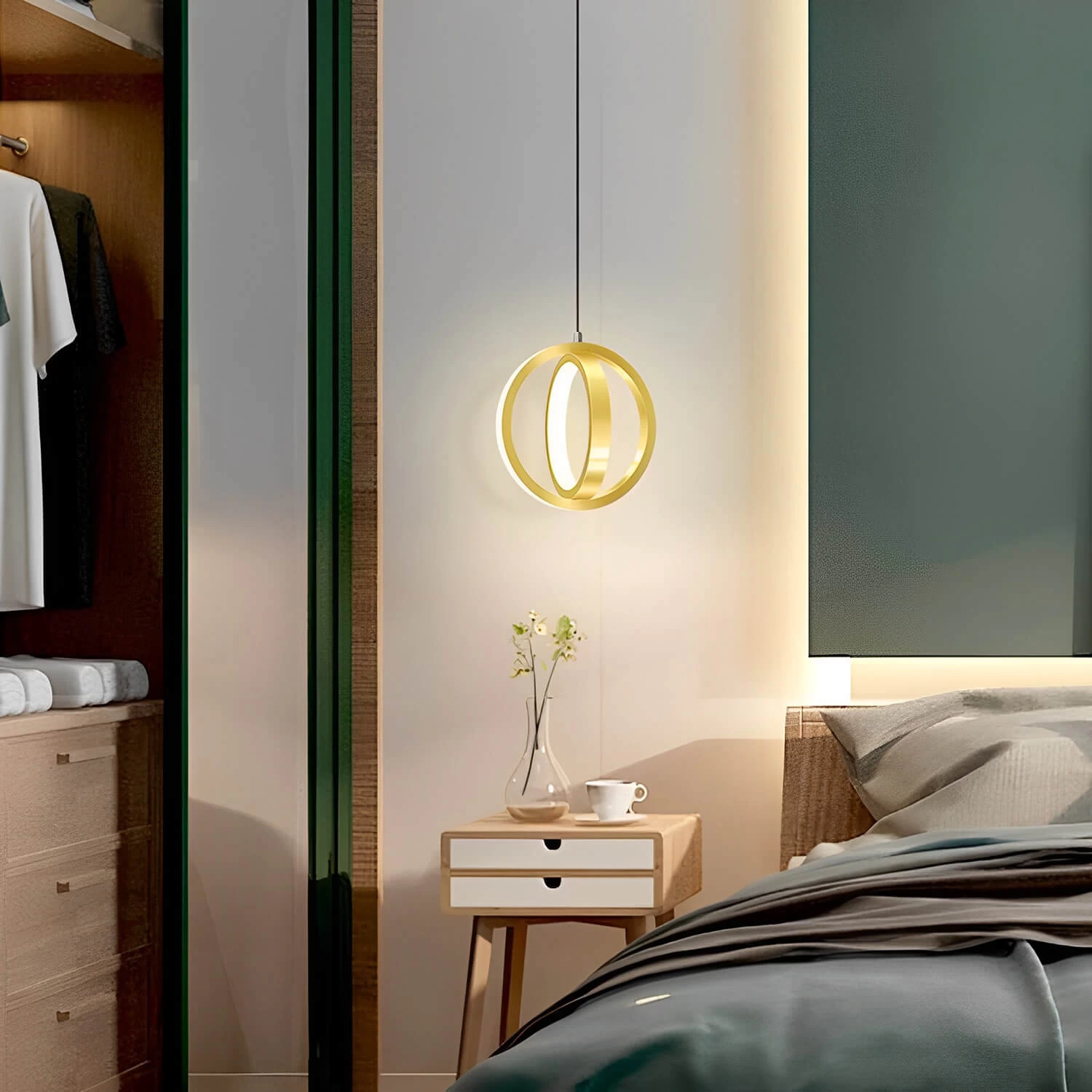 Golden Restaurant Chandelier Bedside Lamp - Image 2