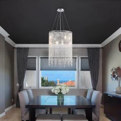 Luxury Linear Round Contemporary Island Crystal Chandelier