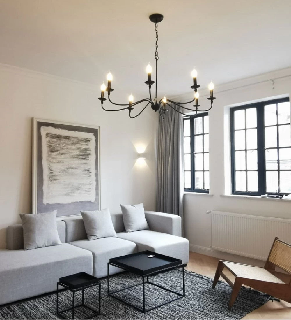 Modern Farmhouse Black MetalChandelier - Image 4