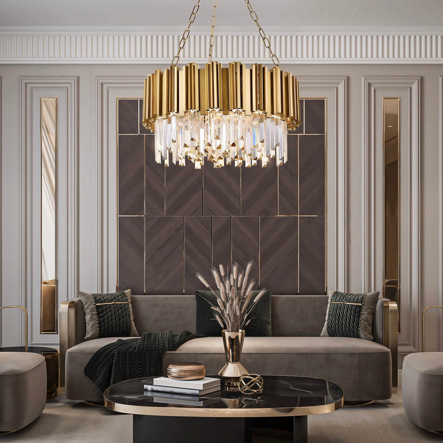 Modern Gold Luxury Crystal Large Chandeliers For Living Room And Bedroom - Image 3