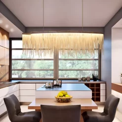 Modern Linear Aluminum Chandelier For Dining Room