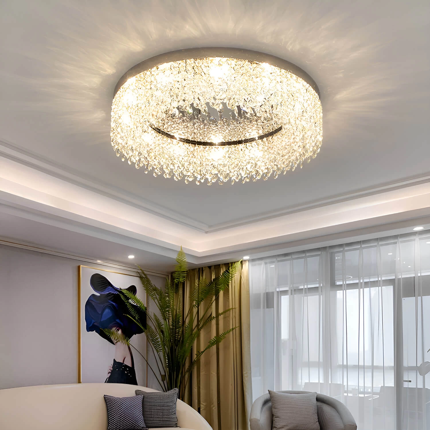 ModernCrystal Flush Mount Ceiling Light