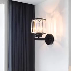 Modern Rustic Crystal Wall Sconce