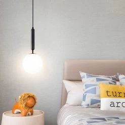 Modern Sleek Bedroom Pendant Light Single-Head Glass Light