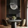 Modern Star Sphere Rain Drop Chandelier With Orbit