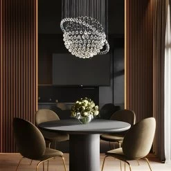 Modern Star Sphere Rain Drop Chandelier With Orbit