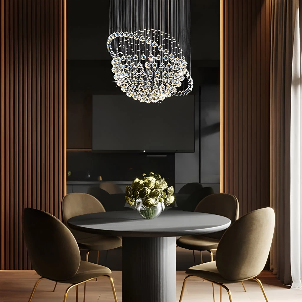 Modern Star Sphere Rain Drop Chandelier With Orbit
