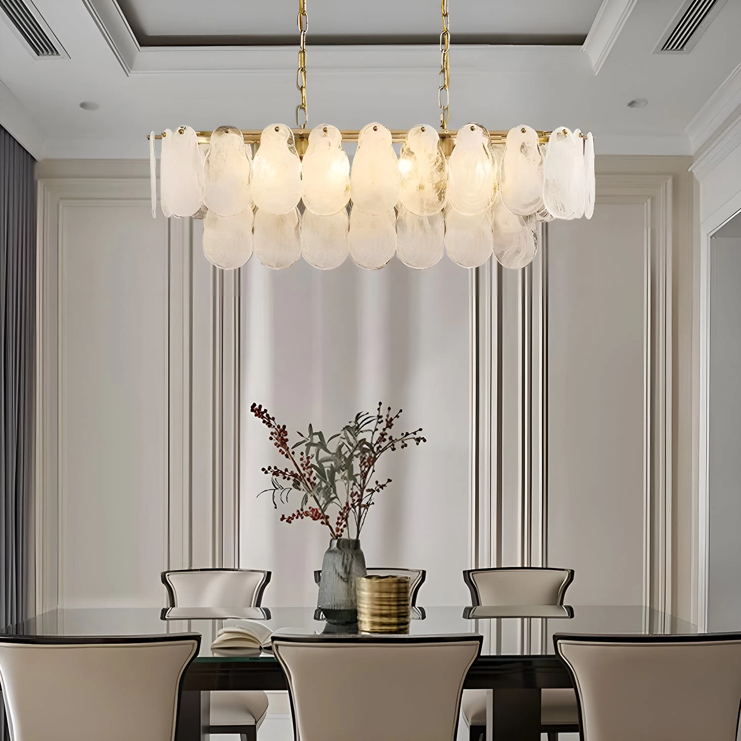 Oval Glass Chandelier Kitchen Island Lighting Fixture - Image 2