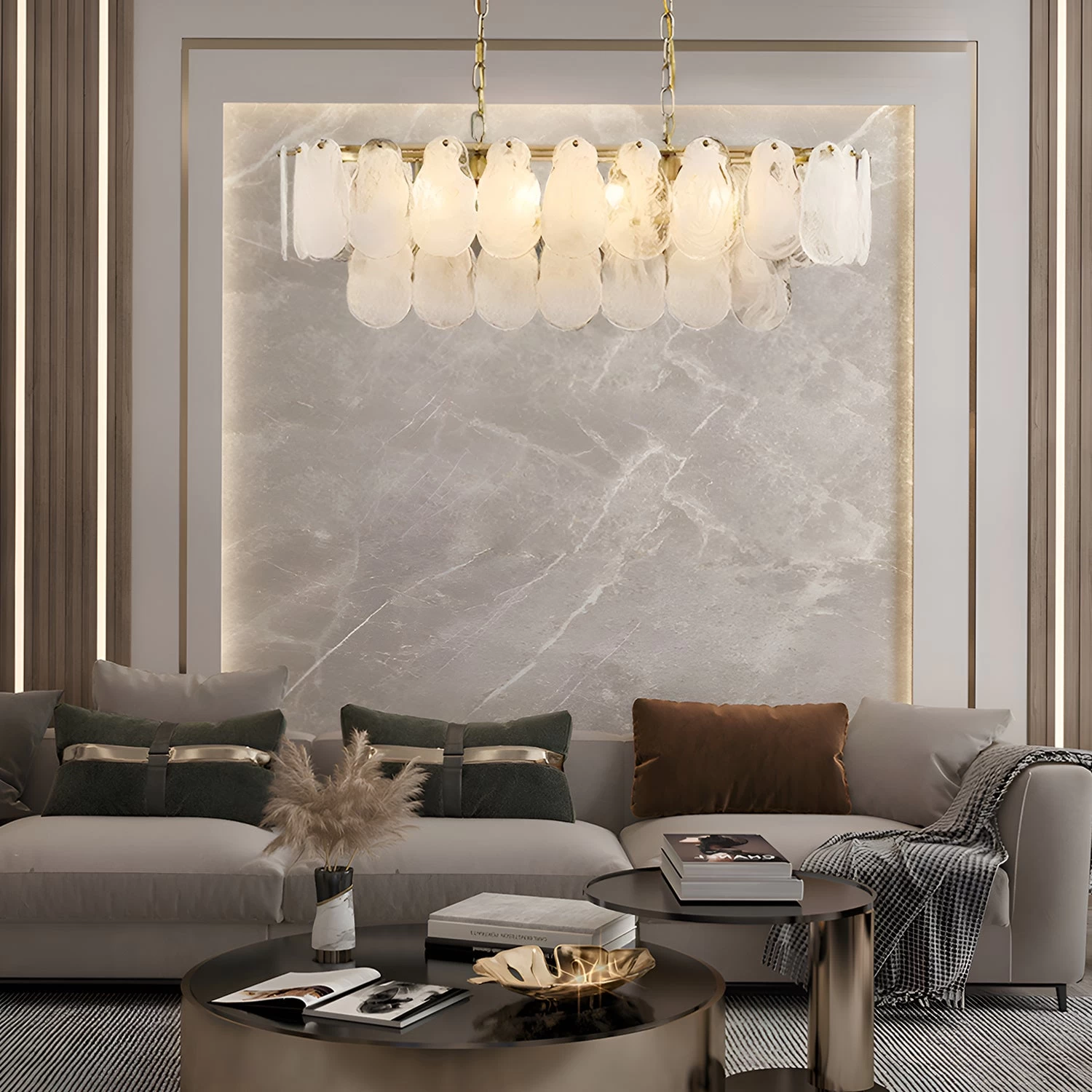 Oval Glass Chandelier Kitchen Island Lighting Fixture - Image 3