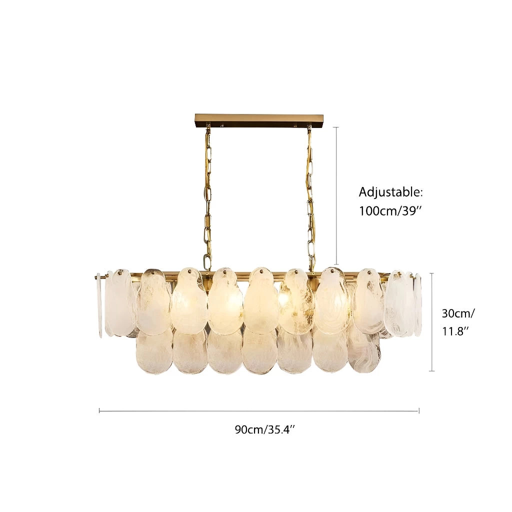 Oval Glass Chandelier Kitchen Island Lighting Fixture - Image 4