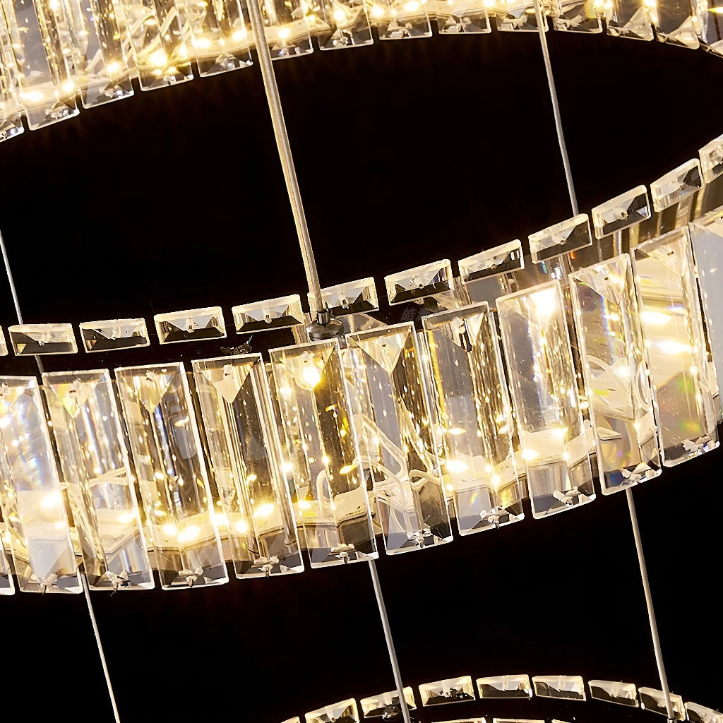 Oversized 8-Tiered Rings Crystal Chandelier - Image 6