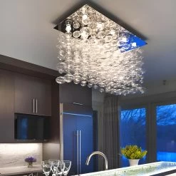 Rectangular Base Bubble Glass Chandelier - Ceiling Lights