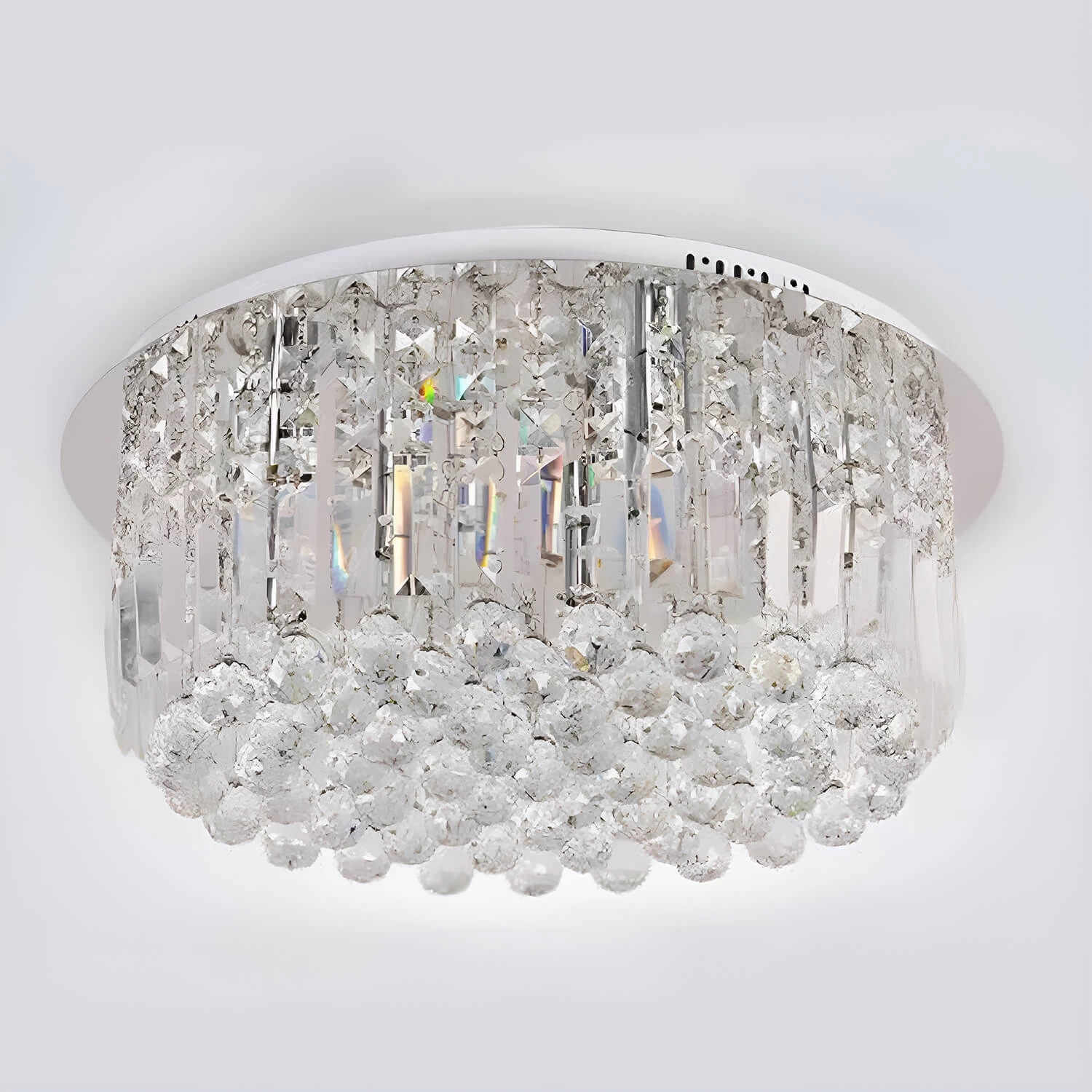 Round Shaped Raindrop Crystal Chandelier Ceiling Lights - Image 3