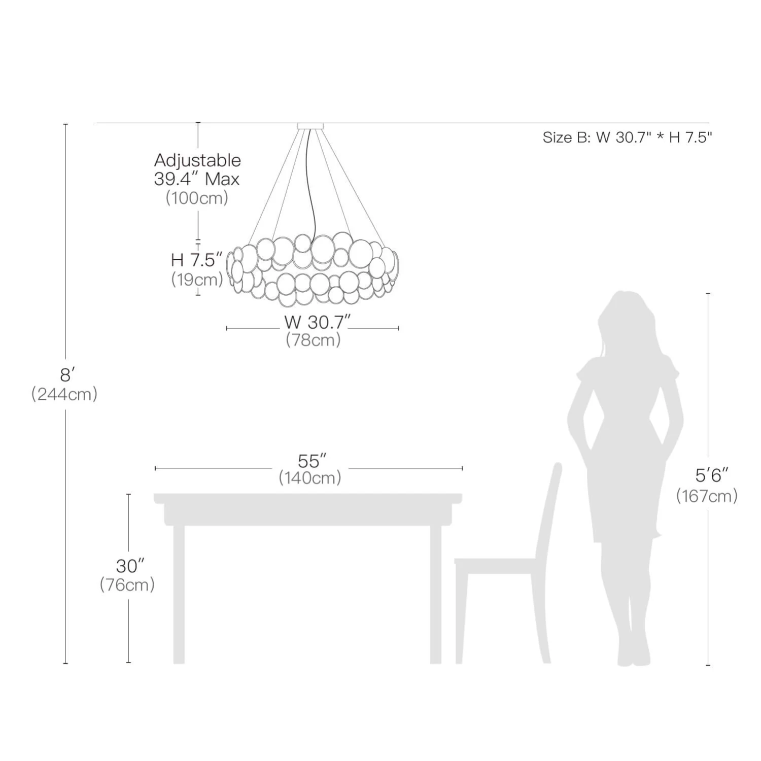 Unique Design Crystal Chrome Chandelier - Pendant Light - Image 11